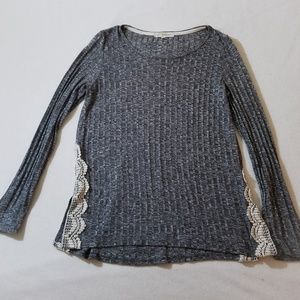 Pepper Knitted Long Sleeve With Lace Slit